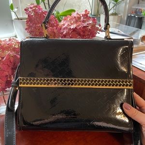 Ted Baker patent leather purse with strap